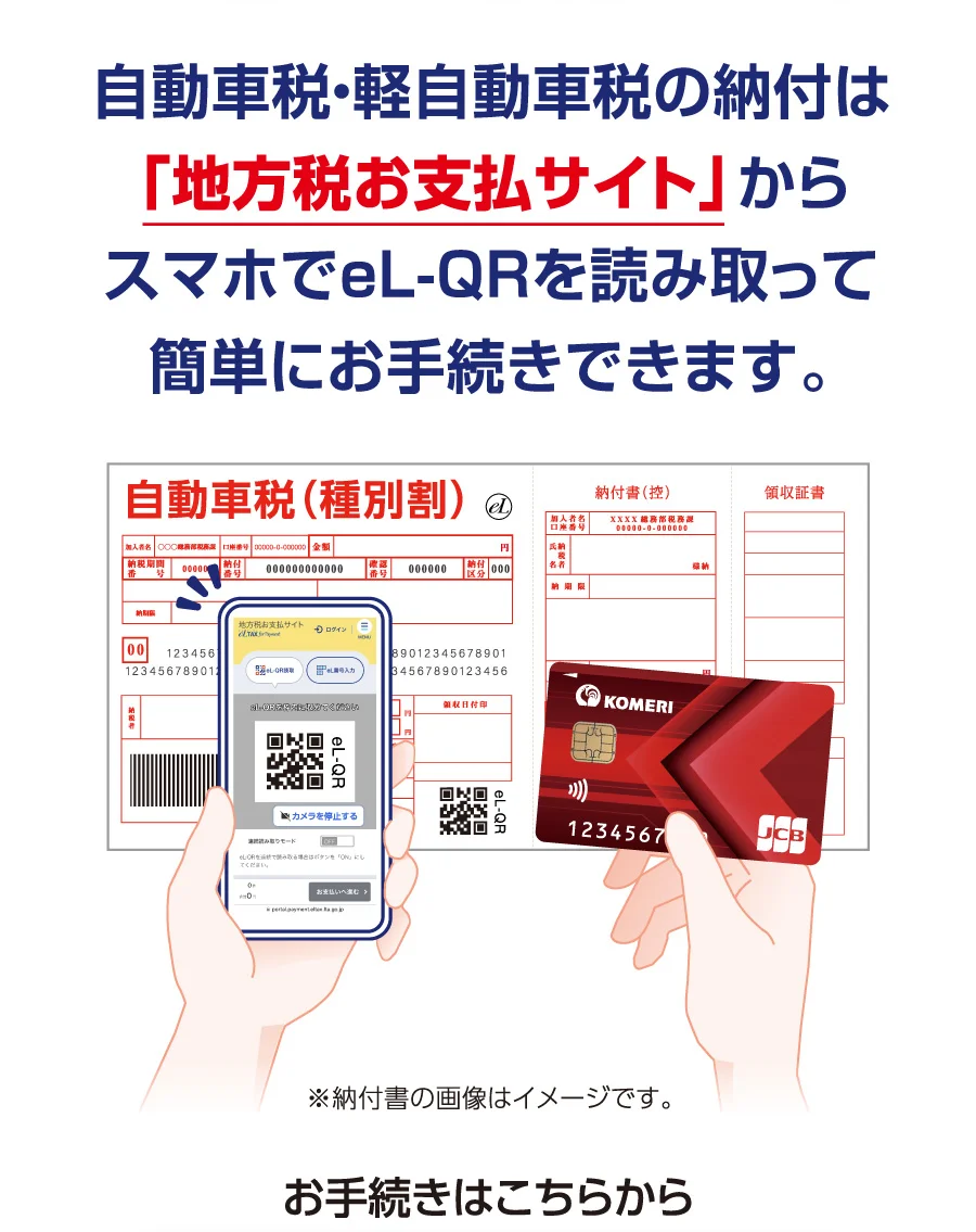 「地方納税お支払サイト」からeL-QRコードを読み取ってお手続きできます。