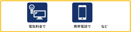 電気料金、携帯電話料金など