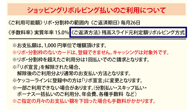 リボ払いご利用について